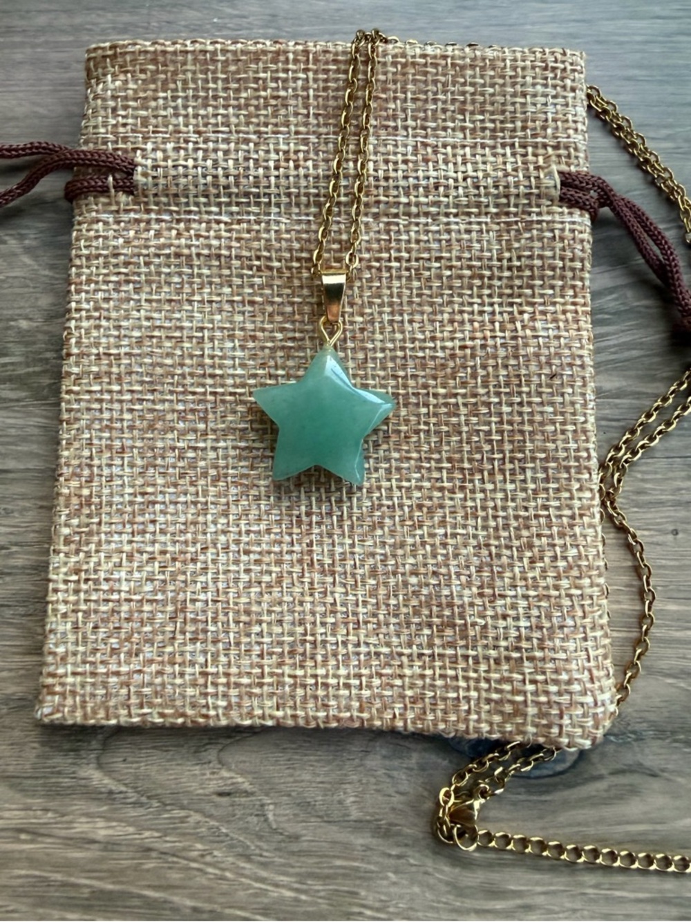 Green Aventurine Star Necklace Aventurine Necklace Aventurine Pendant